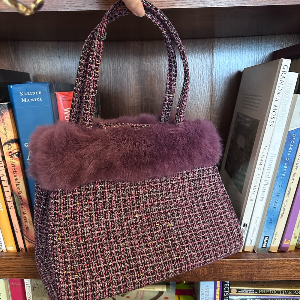Fun & Funky Purple Tweed Women's Handbag
